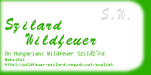 szilard wildfeuer business card